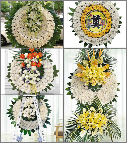 山东青岛莱西市龙水街道三里庄村花圈速递